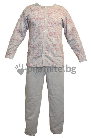 Мъжки пижами Пижами дълъг ръкав Мъжка пижама ВАТА - дълъг ръкав, цяло разкопчаване 136